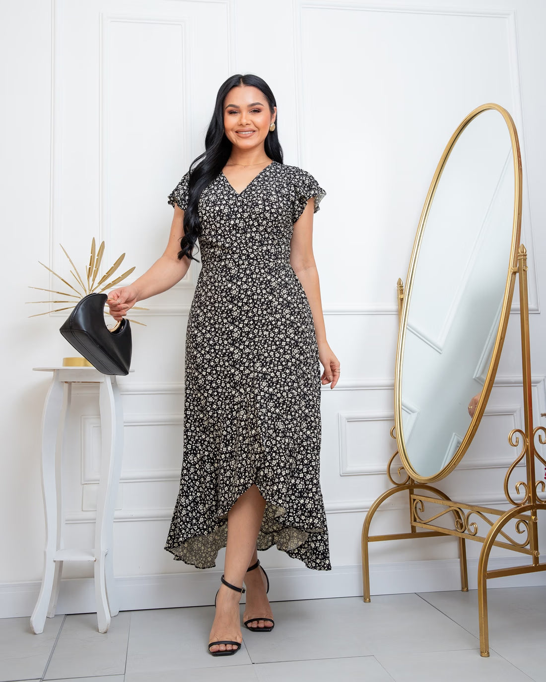 Vestido Estampado Transpassado