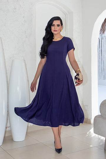 Vestido Liso Maxi Midi 9086