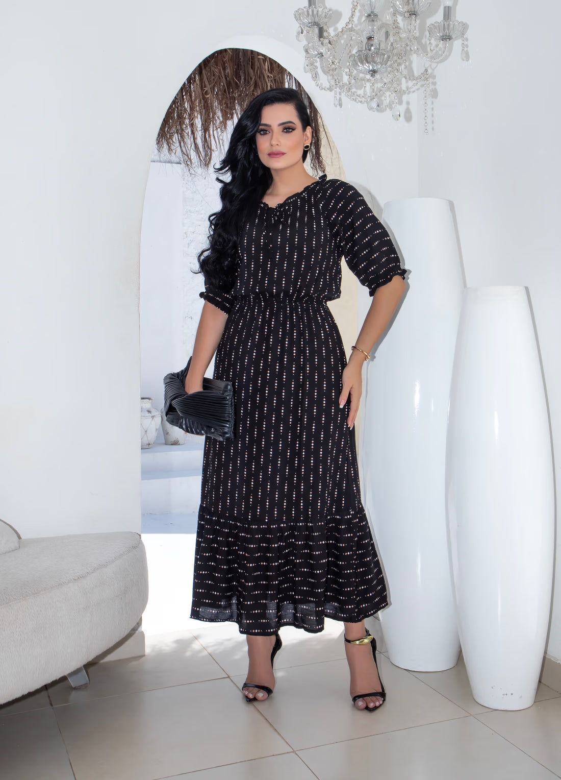 Vestido Longo Estampado Viscose 9080